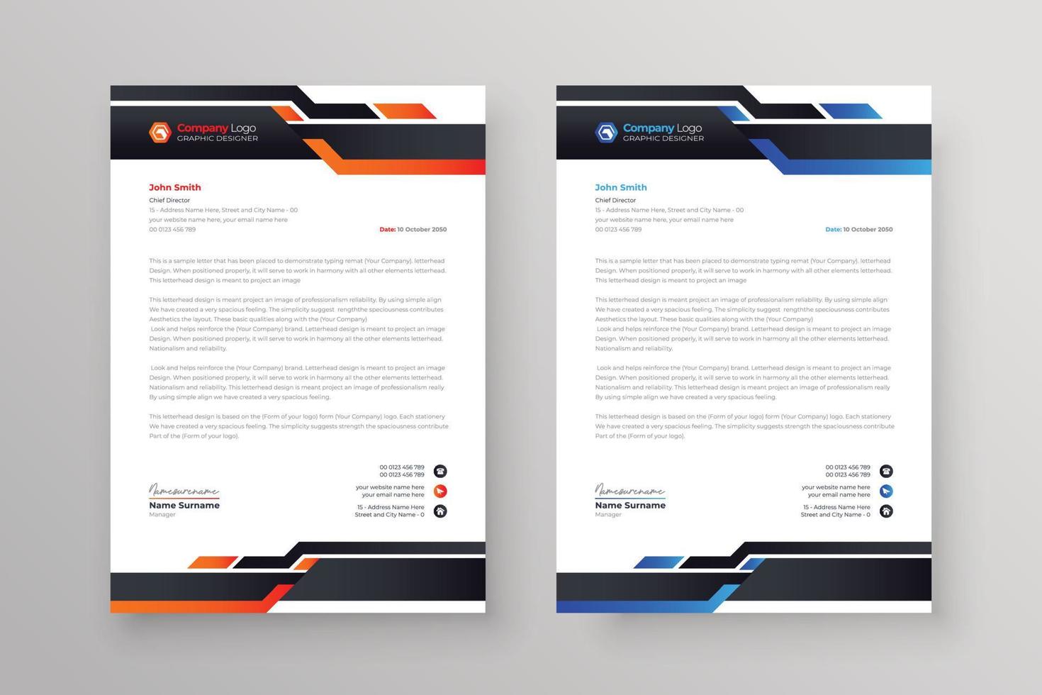 design de papel timbrado para negócios identidade corporativa moderna fatura elegante da empresa e design de capa a4 vetor