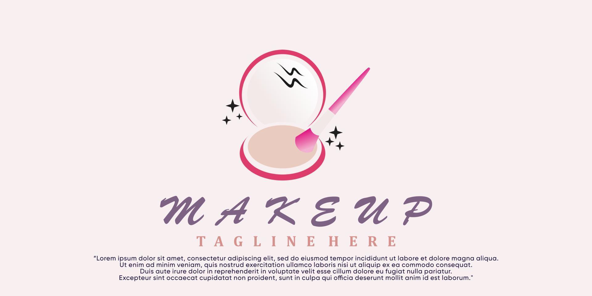 design de logotipo de maquiagem com vetor premium criativo de conceito