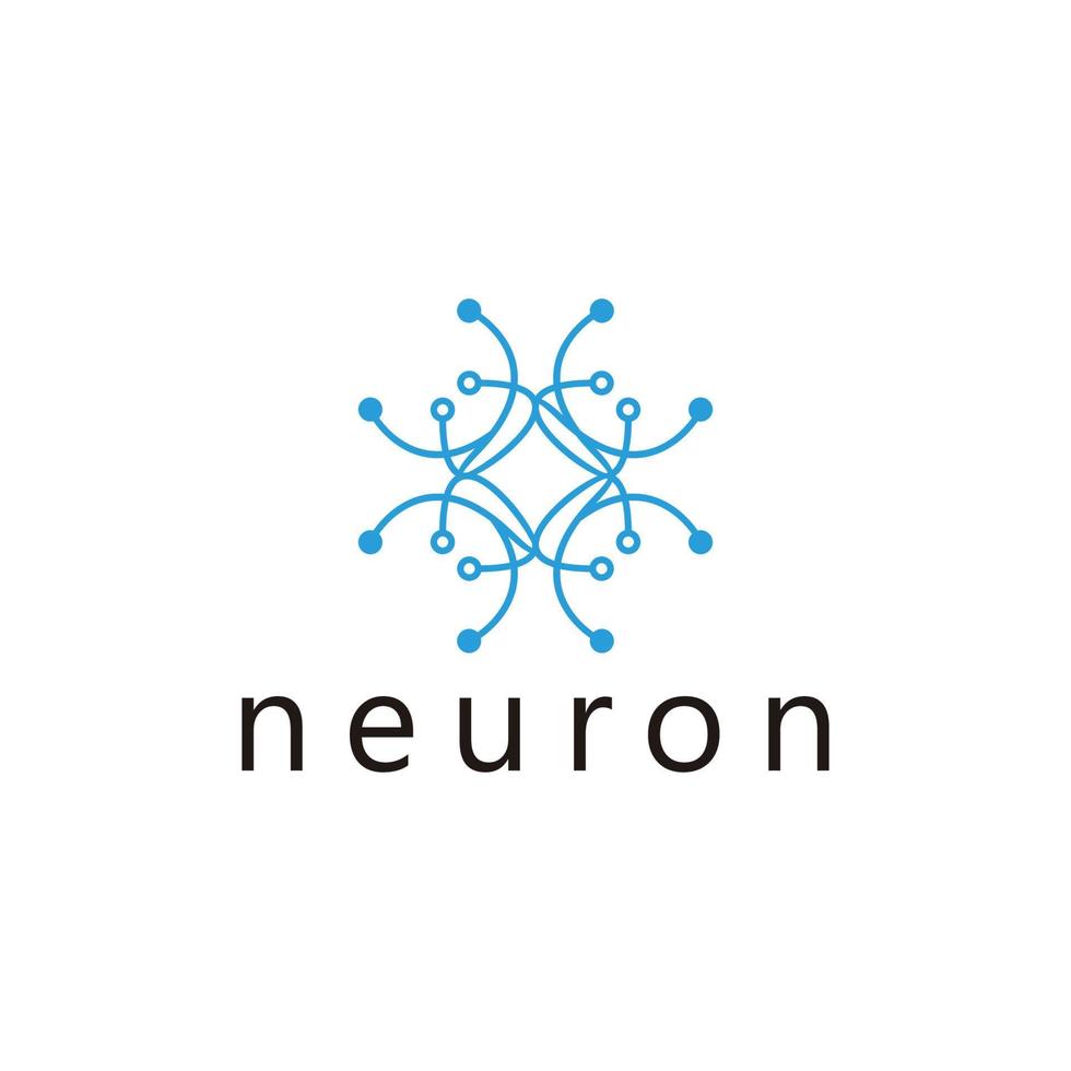 vetor plano de modelo de design de ícone de logotipo de neurônio