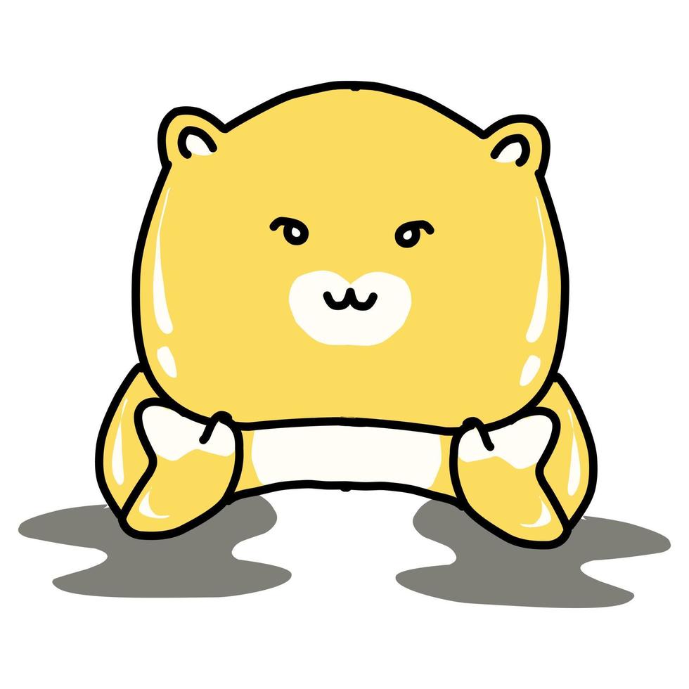 design de vetor de filhote de urso gordo adequado para logotipos, adesivos e outros
