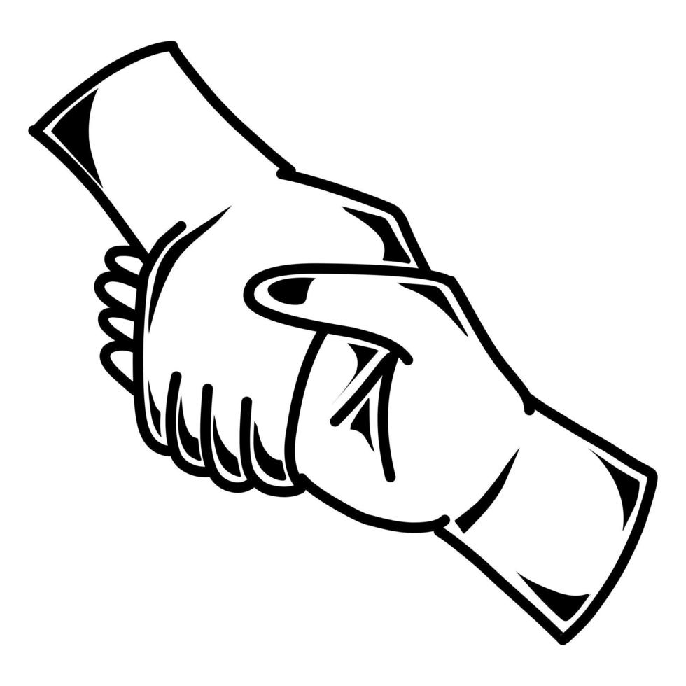 design vetorial de mãos trêmulas adequado para adesivos, logotipos e muito mais vetor