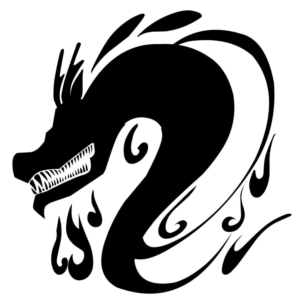 design de vetor de tatuagem de dragão adequado para adesivos, logotipos e outros