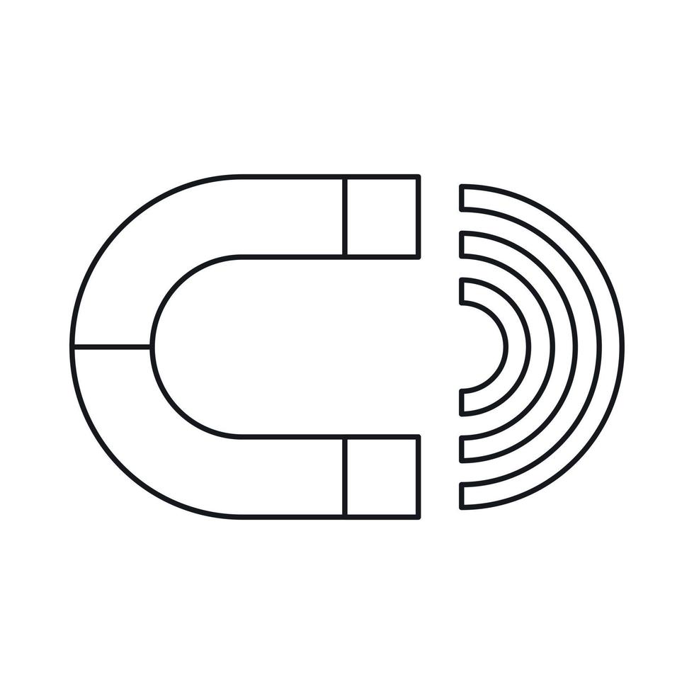 ícone de ímã em estilo de estrutura de tópicos vetor