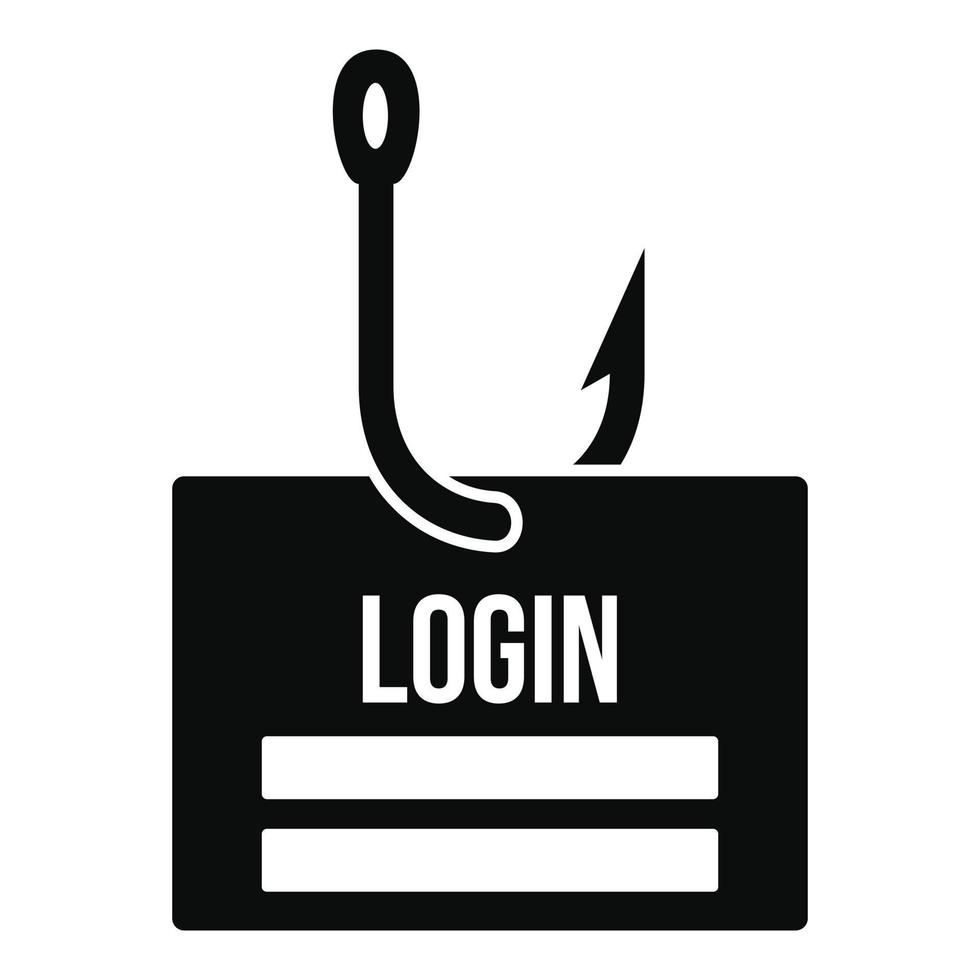 ícone de login de phishing, estilo simples vetor