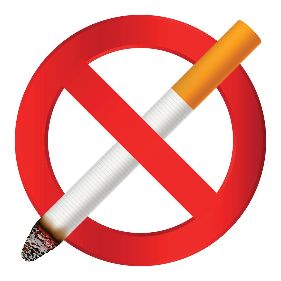 não fumar ícone de cigarro, estilo realista vetor