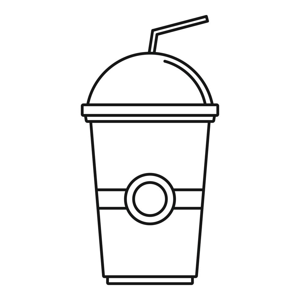 ícone de smoothie de kiwi, estilo de estrutura de tópicos vetor