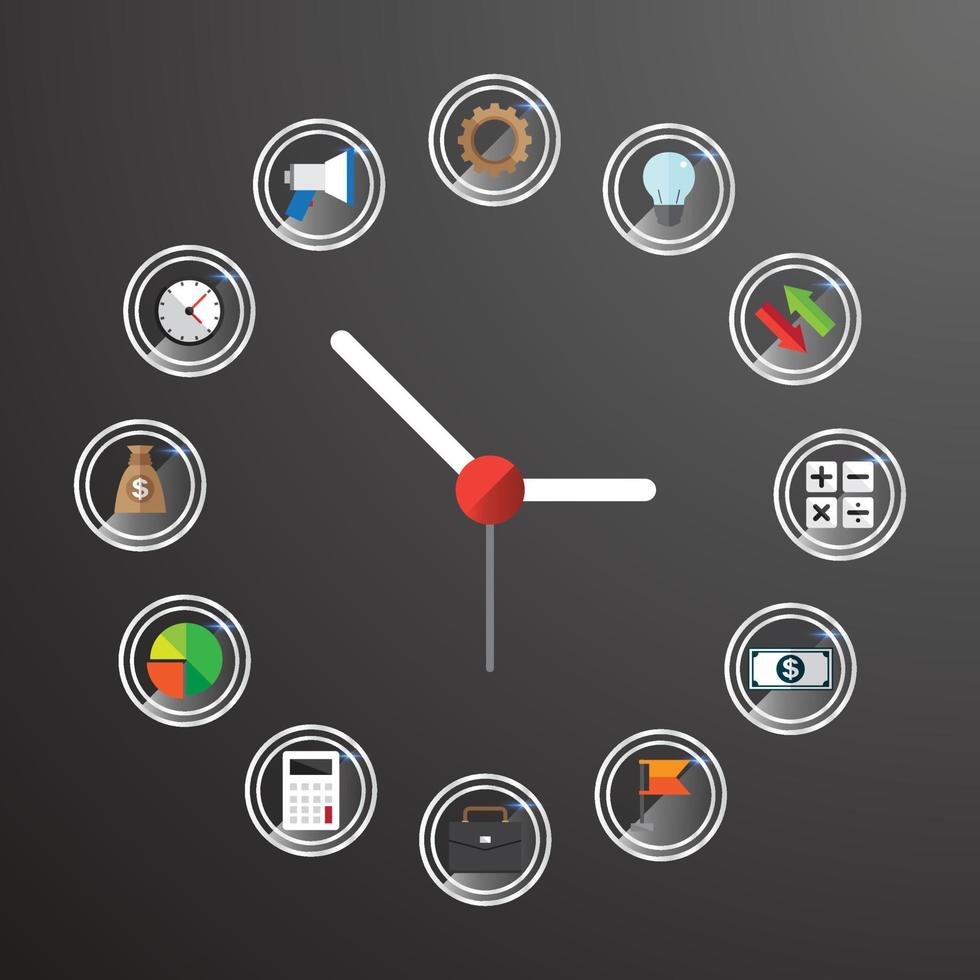 tempo de negócios e elemento de negócios vetor