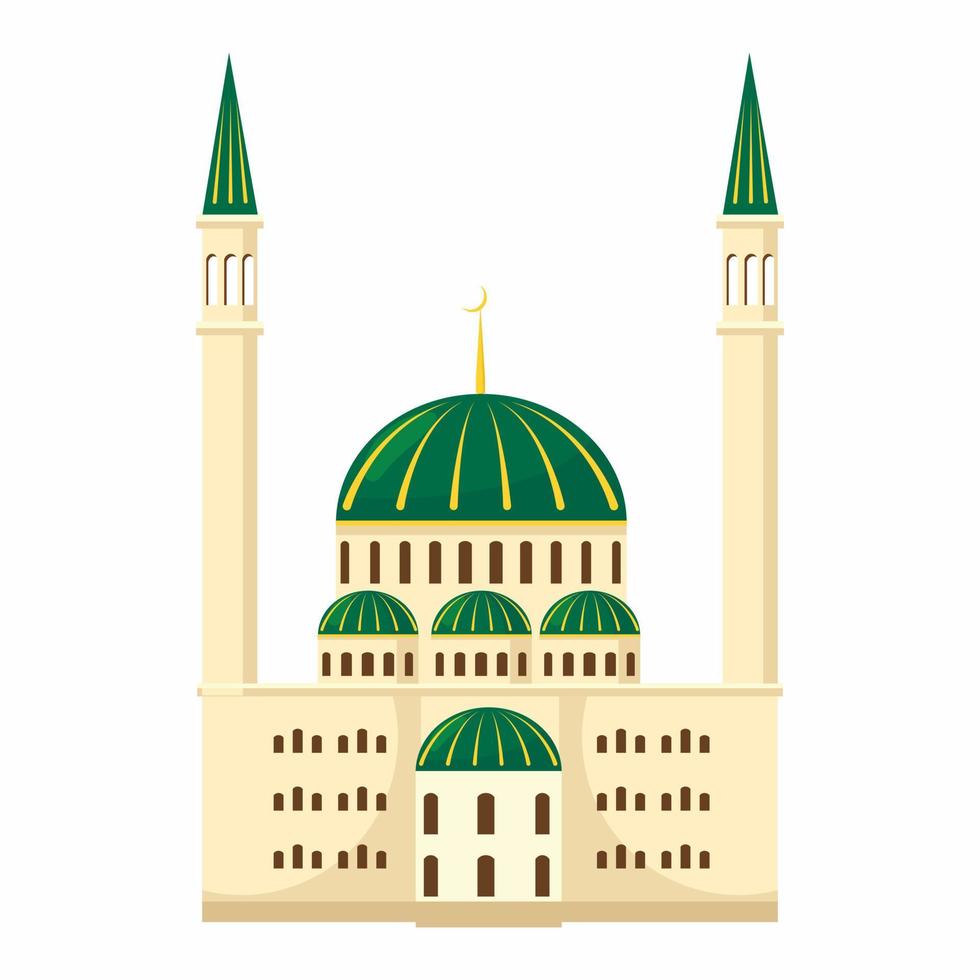 ícone da mesquita, estilo cartoon vetor