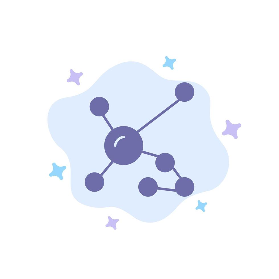 átomo bioquímica biologia dna genético ícone azul no fundo abstrato da nuvem vetor