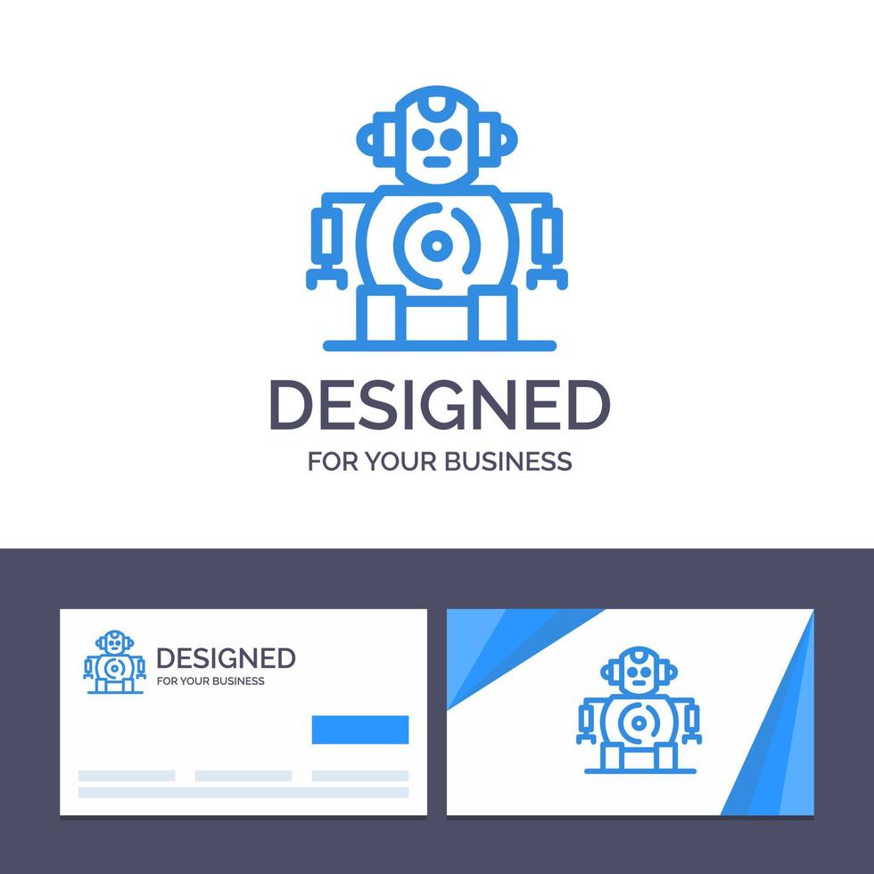 cartão de visita criativo e modelo de logotipo ilustração vetorial de tecnologia de robótica cnc vetor