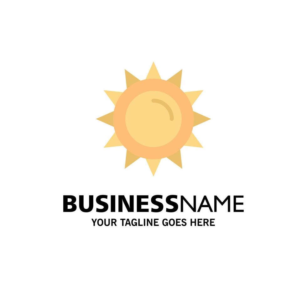 brilho do sol luz primavera modelo de logotipo de negócios cor plana vetor