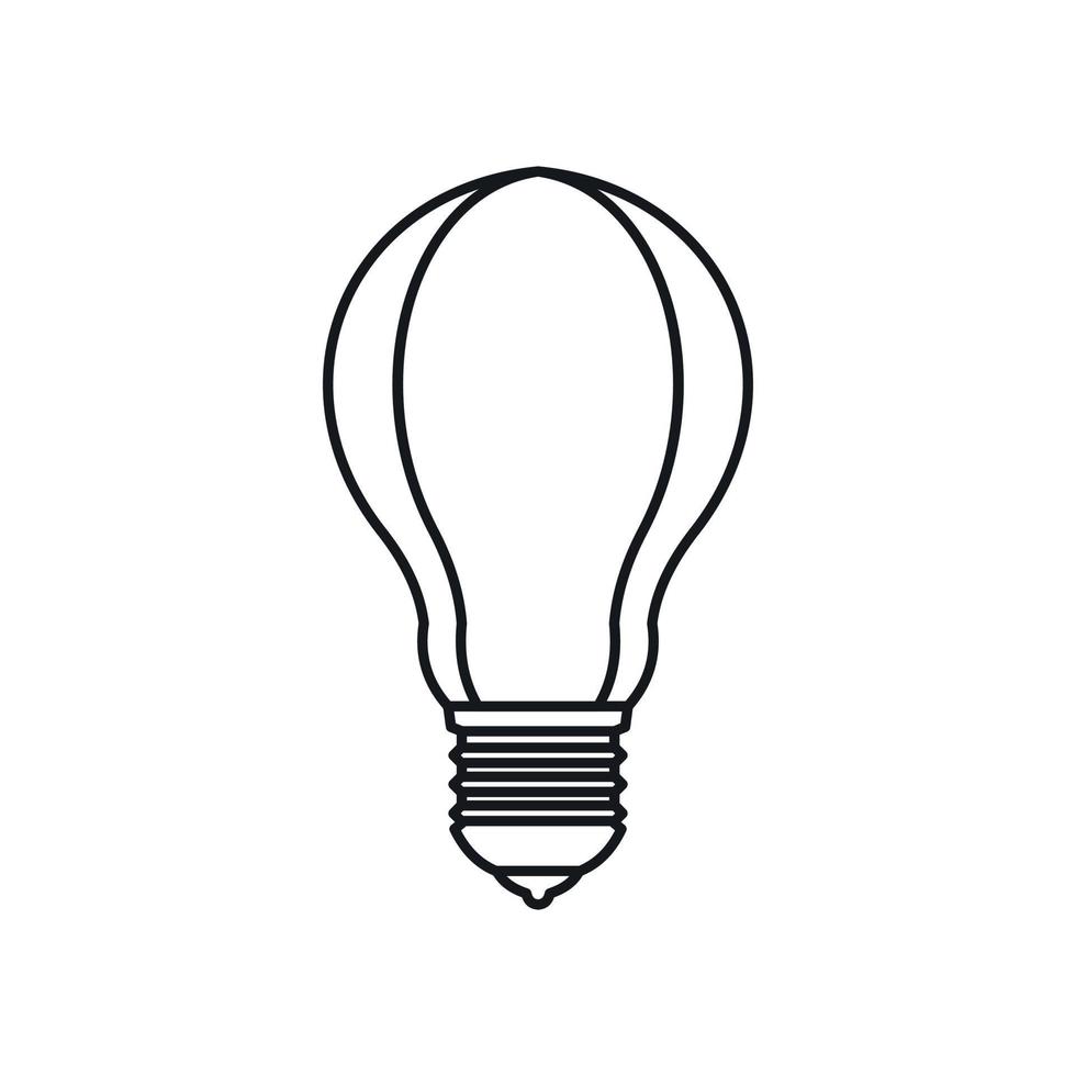 ícone de lâmpada, estilo de estrutura de tópicos vetor