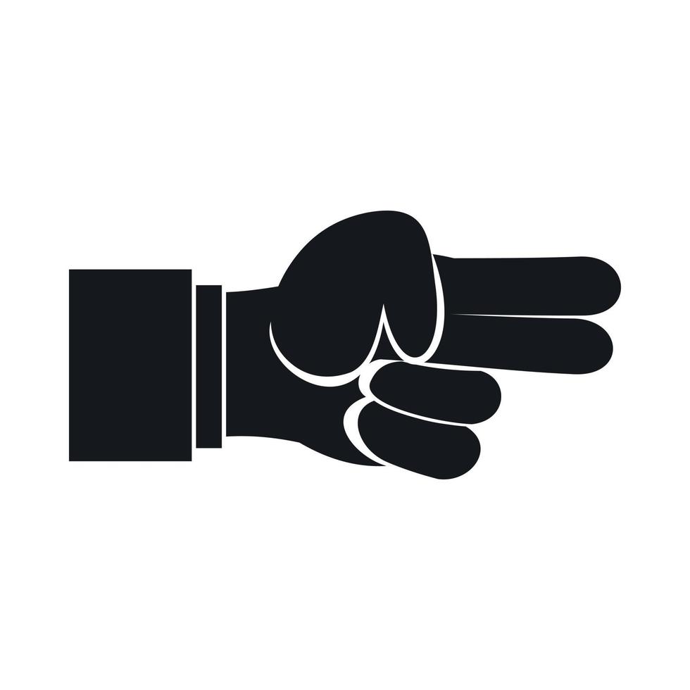 mão mostrando o ícone de dois dedos vetor