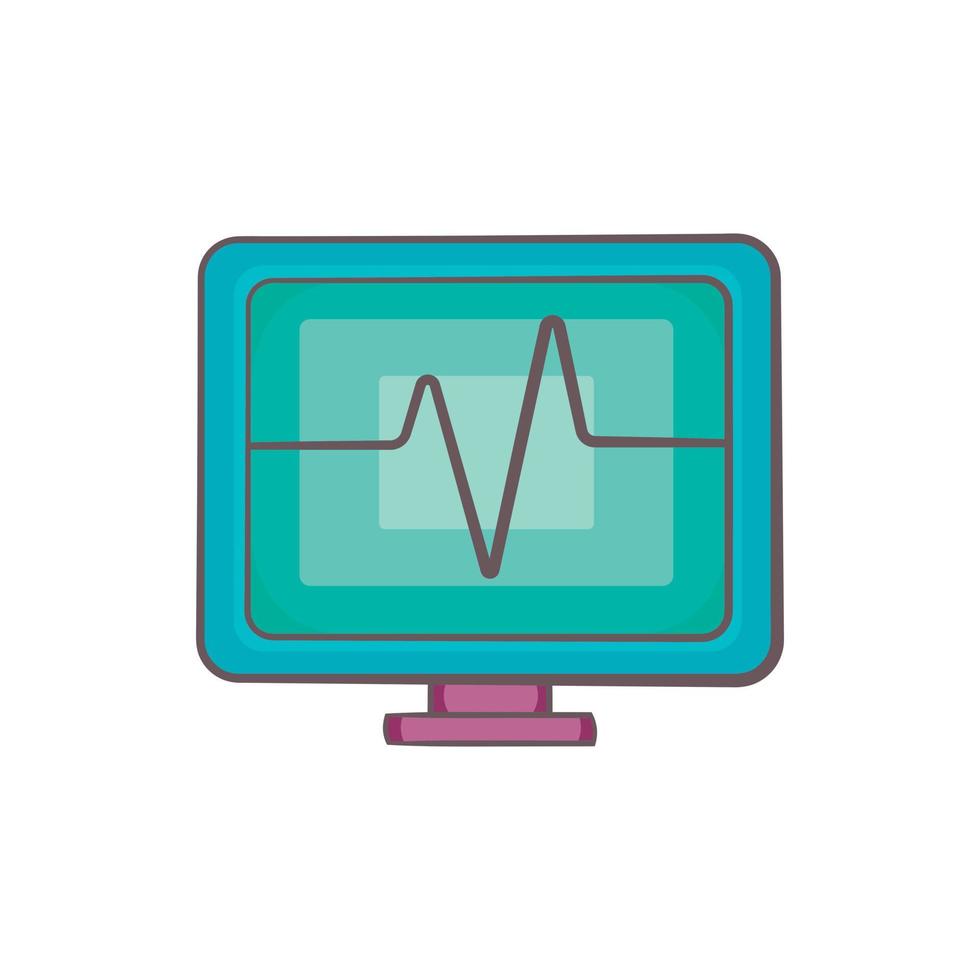 ícone do monitor de eletrocardiograma em estilo cartoon vetor