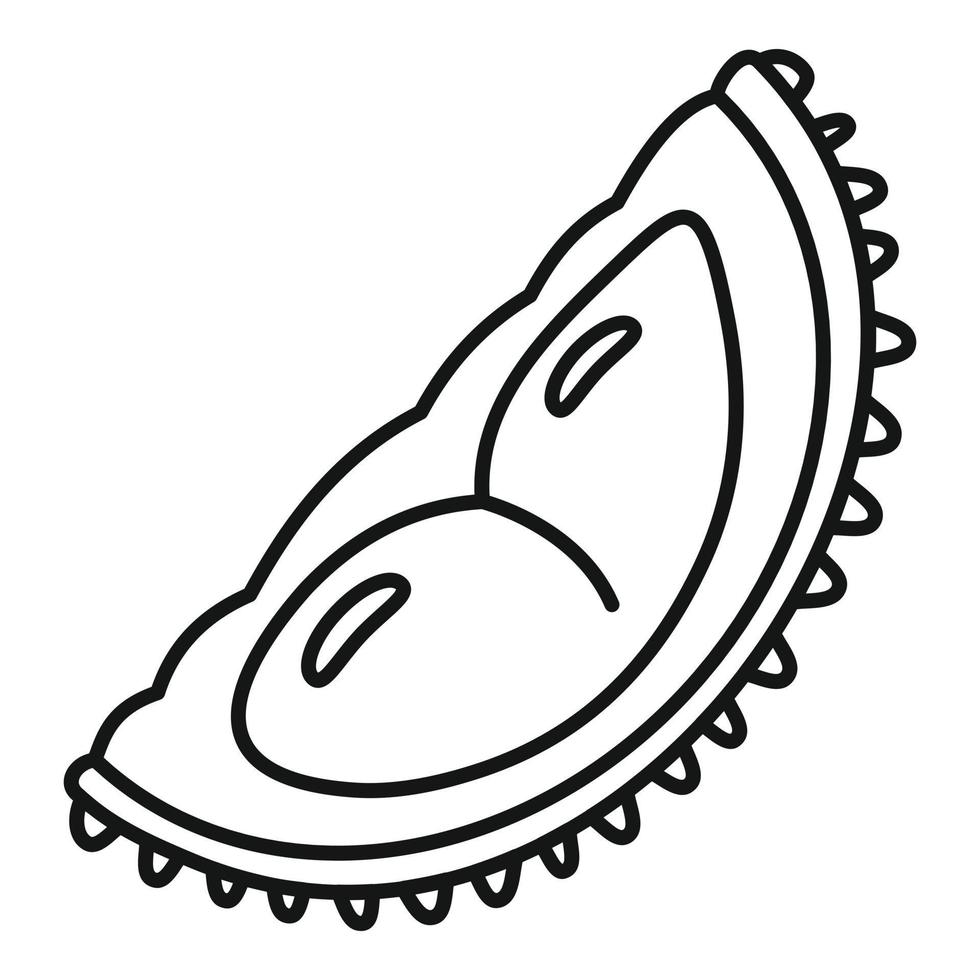 ícone de peça fresca durian, estilo de estrutura de tópicos vetor