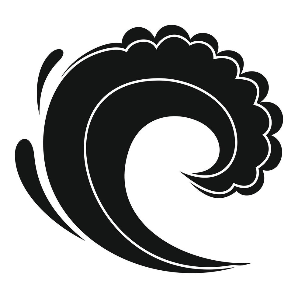 ícone de surf de água de onda, estilo preto simples vetor