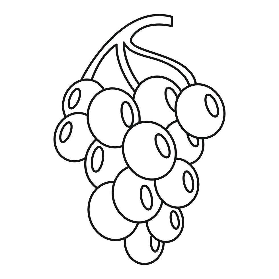 uva para ícone de vinho, estilo de estrutura de tópicos vetor
