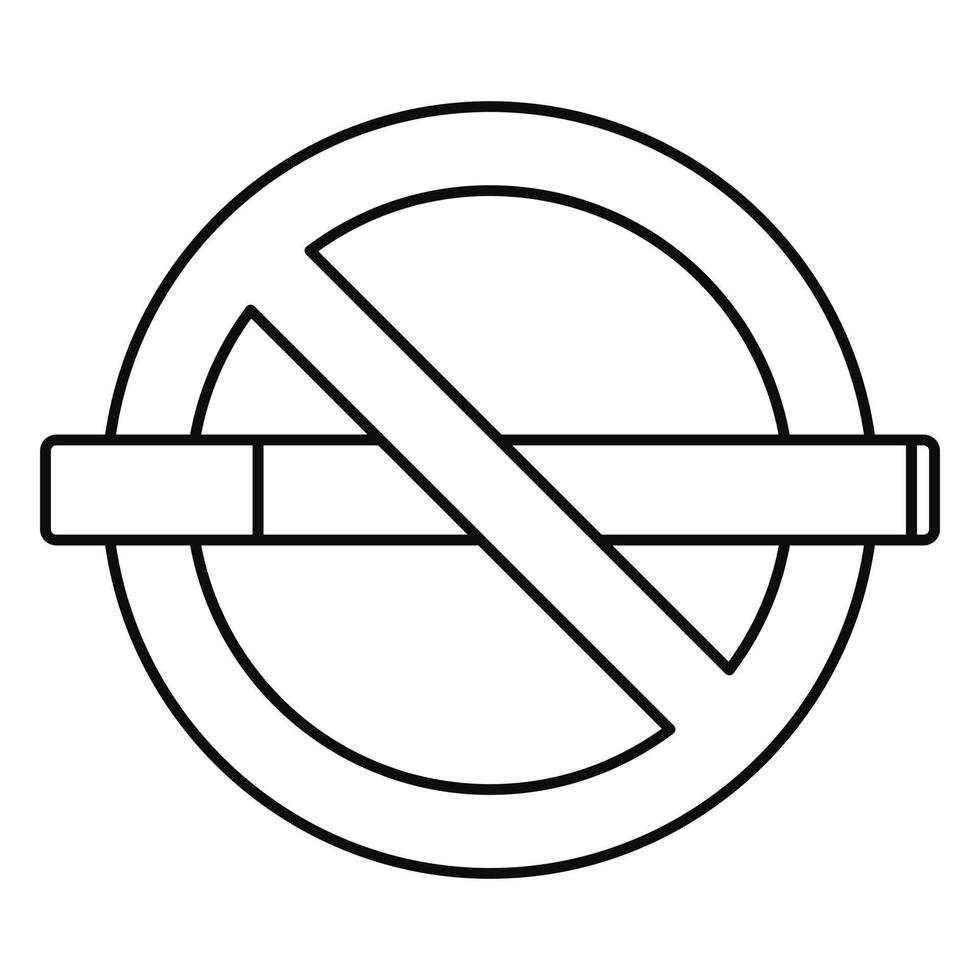 ícone público de não fumar, estilo de estrutura de tópicos vetor