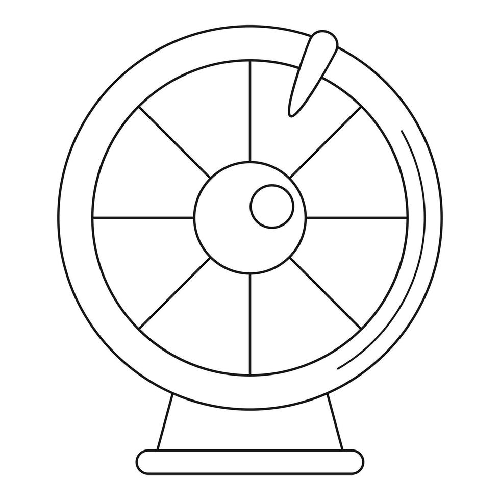 ícone da roda da fortuna, estilo de estrutura de tópicos vetor