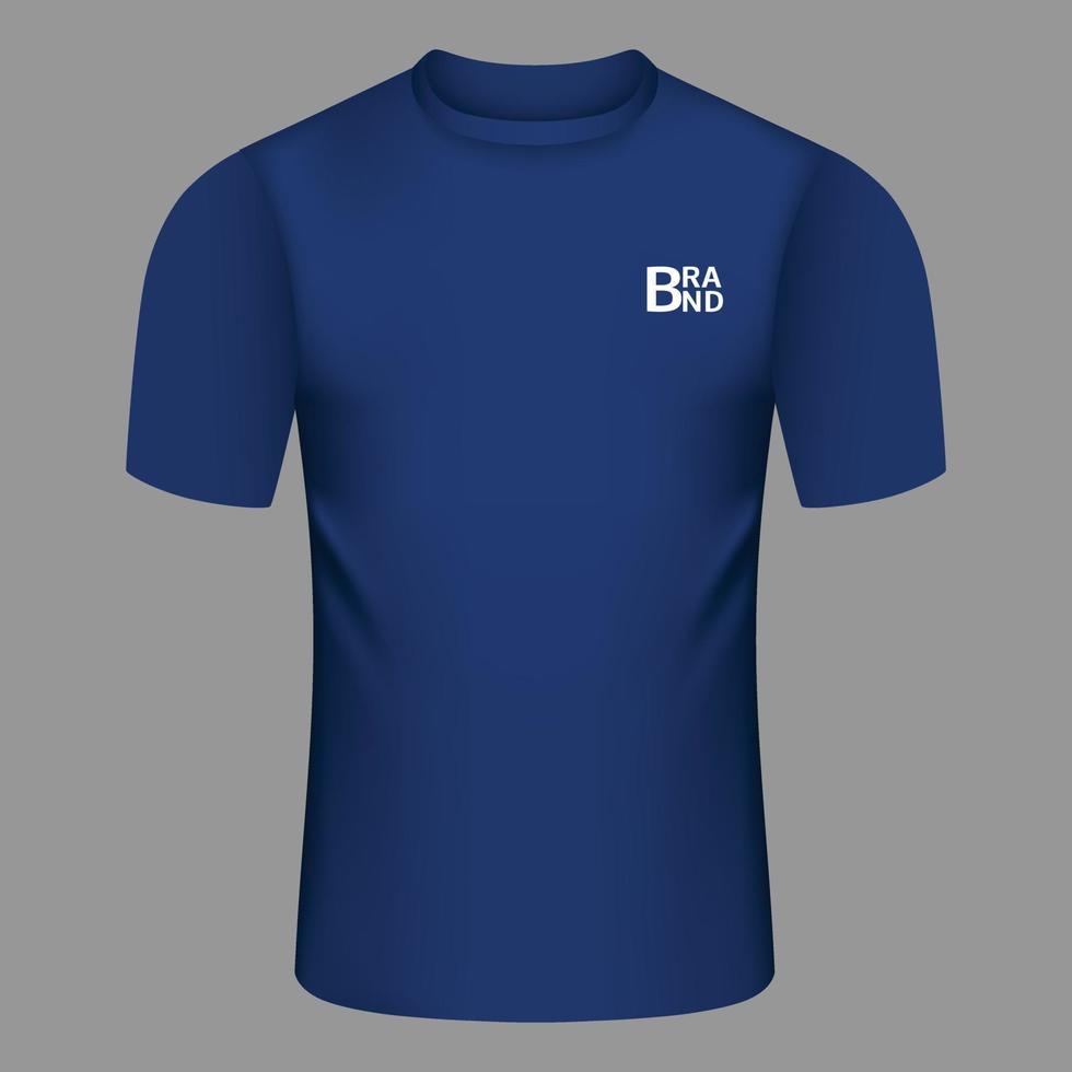 ícone de camiseta azul da marca, estilo realista vetor