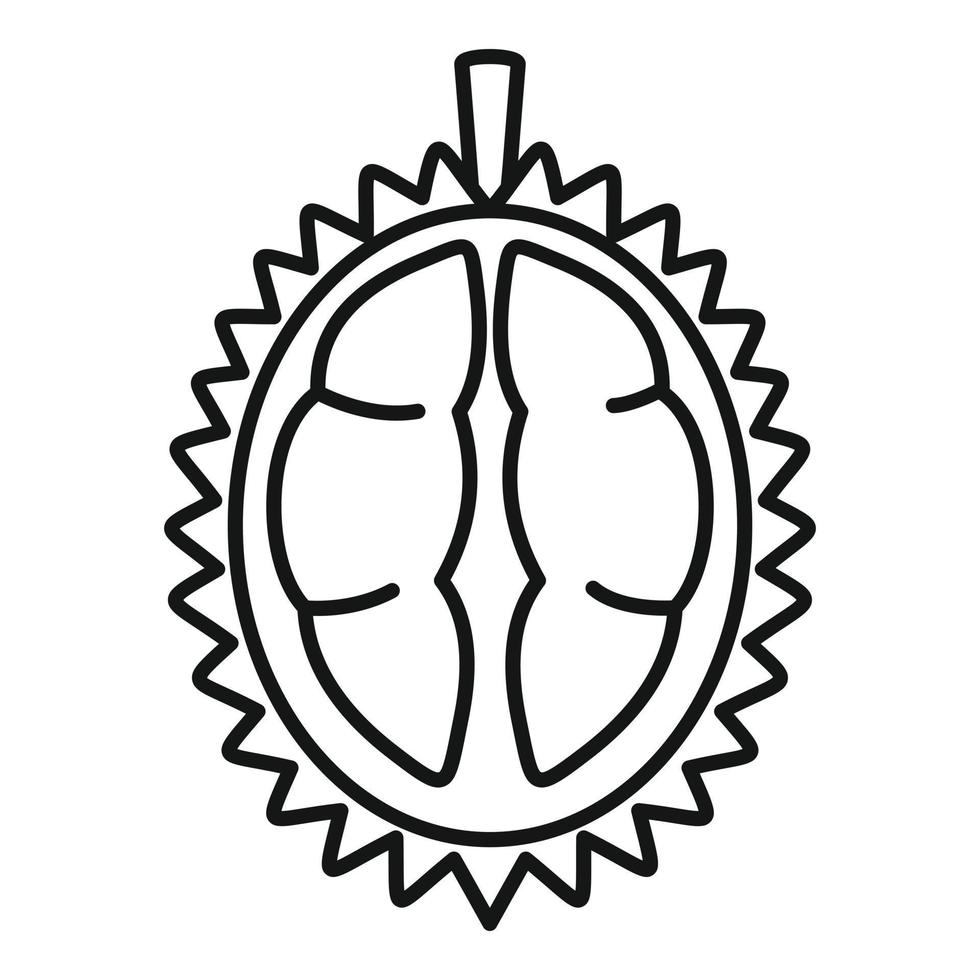 ícone de meia fruta durian, estilo de estrutura de tópicos vetor