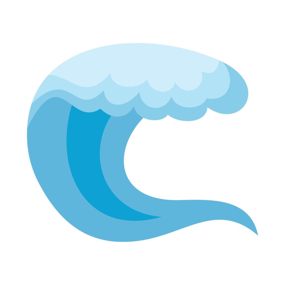 ícone do mar de água de onda, estilo simples vetor