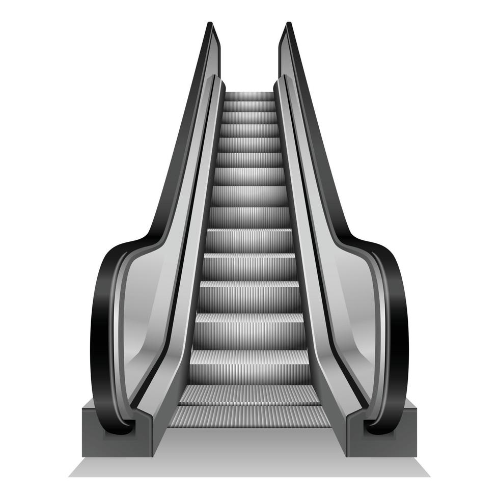 maquete de escada rolante, estilo realista vetor