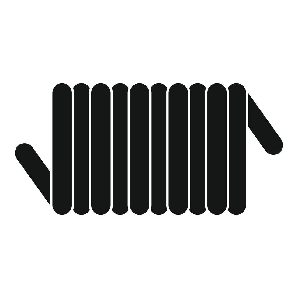 ícone de bobina de mola de cordão, estilo simples vetor