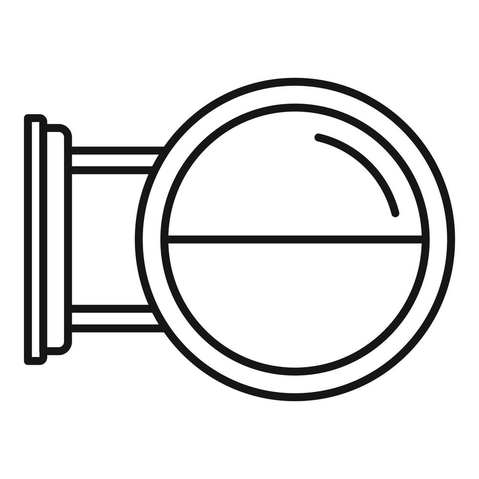 ícone redondo da caixa de luz da cidade, estilo de estrutura de tópicos vetor