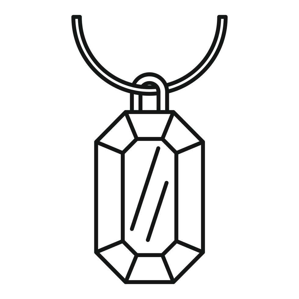 ícone de colar de pedras preciosas, estilo de estrutura de tópicos vetor