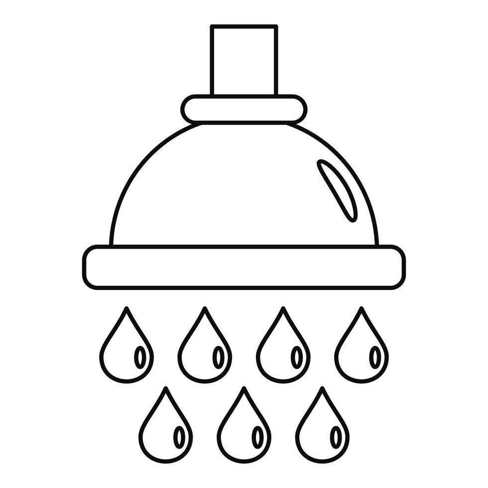 ícone de lavagem de gota de água, estilo de estrutura de tópicos vetor