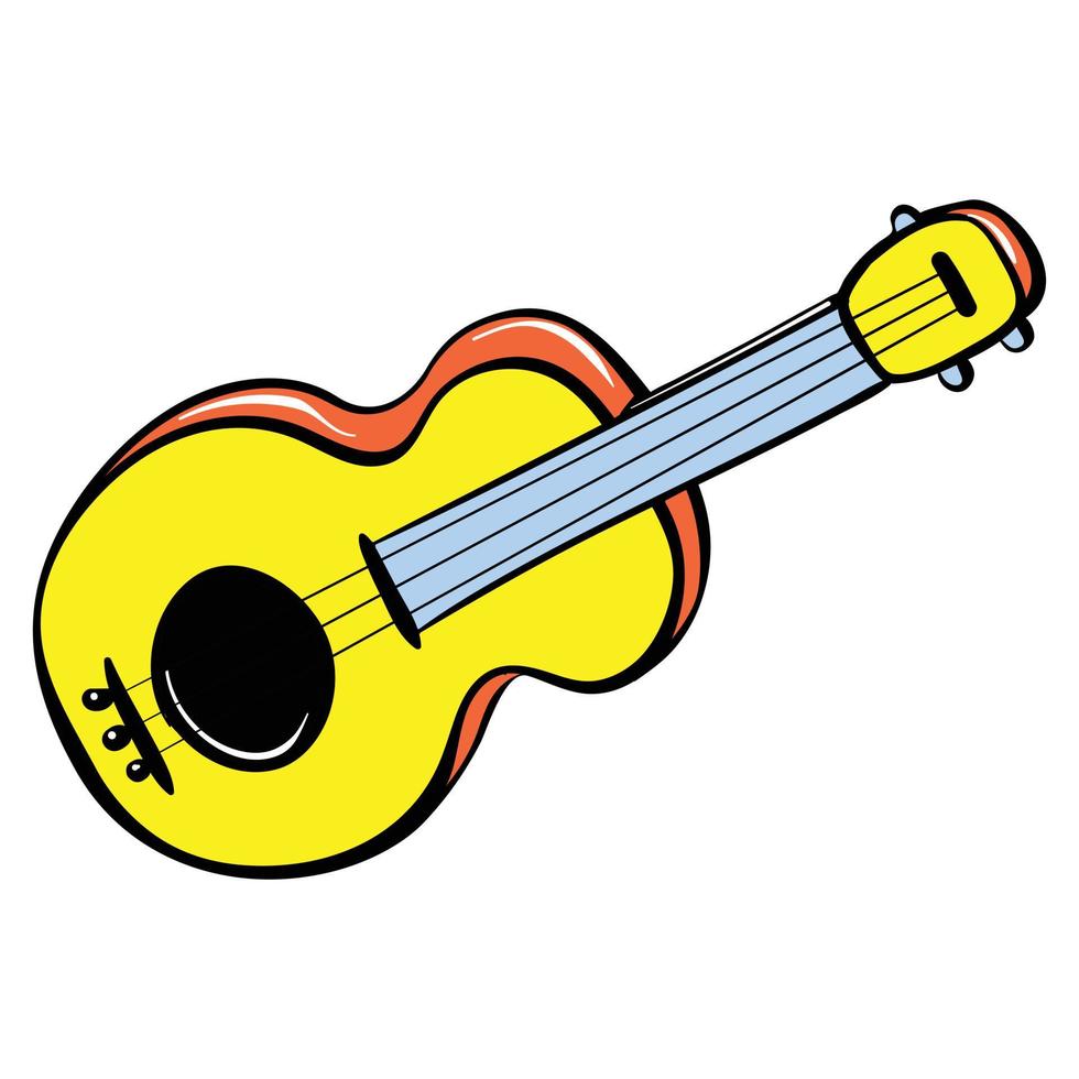 ícone de brinquedo de guitarra, estilo cartoon vetor