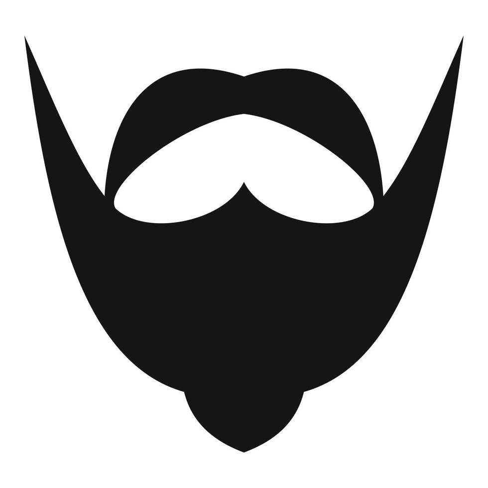 bigode grande e ícone de barba, estilo simples. vetor