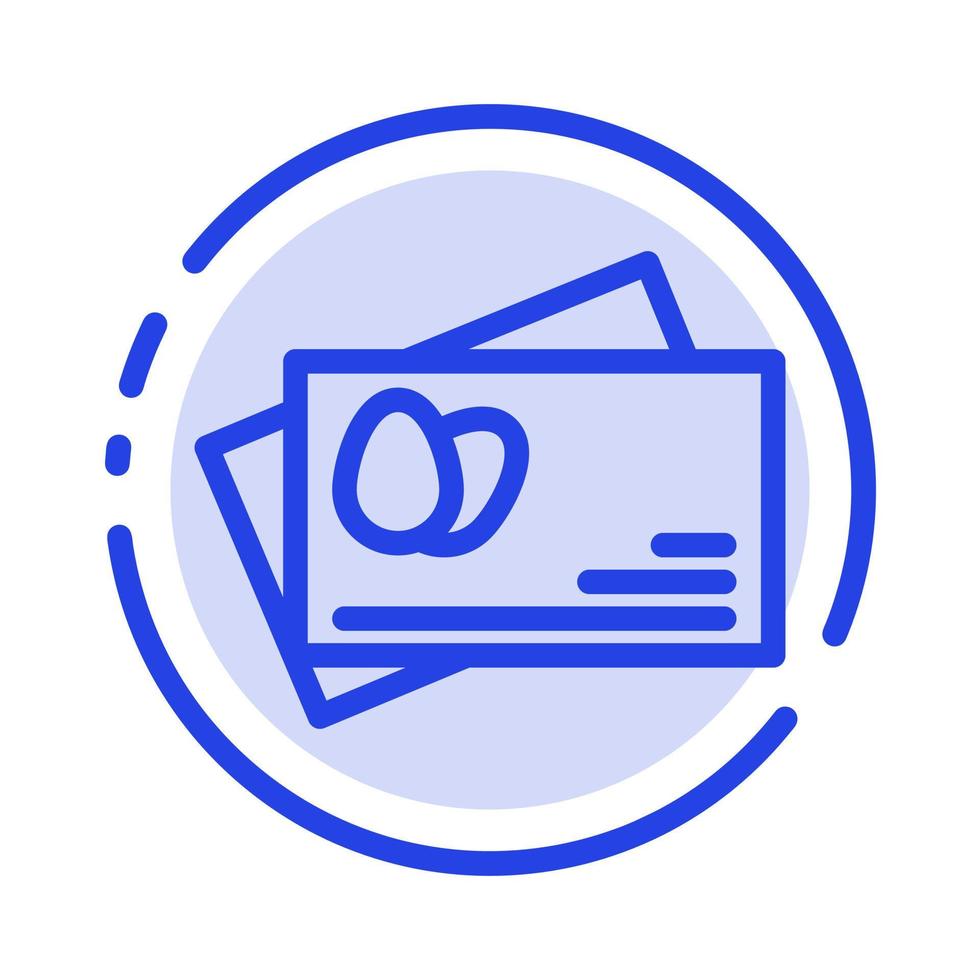 ícone de linha pontilhada azul de ovo de páscoa passaporte vetor