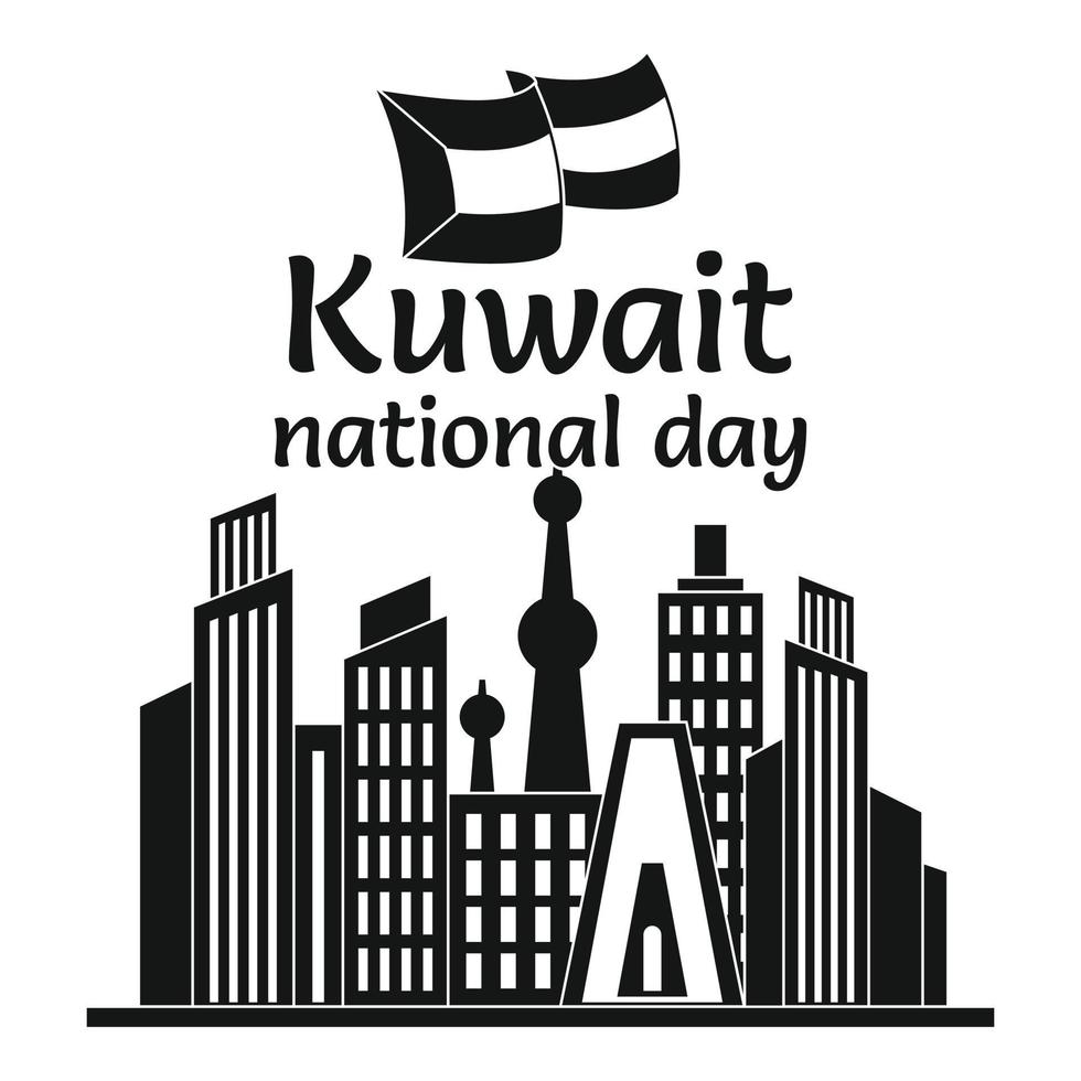 comemoração do fundo do dia nacional do kuwait, estilo simples vetor