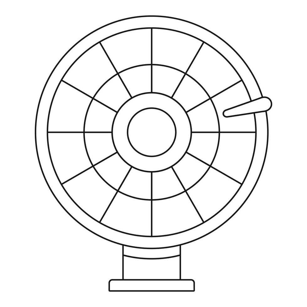 ícone da roda da sorte colorida, estilo do contorno vetor