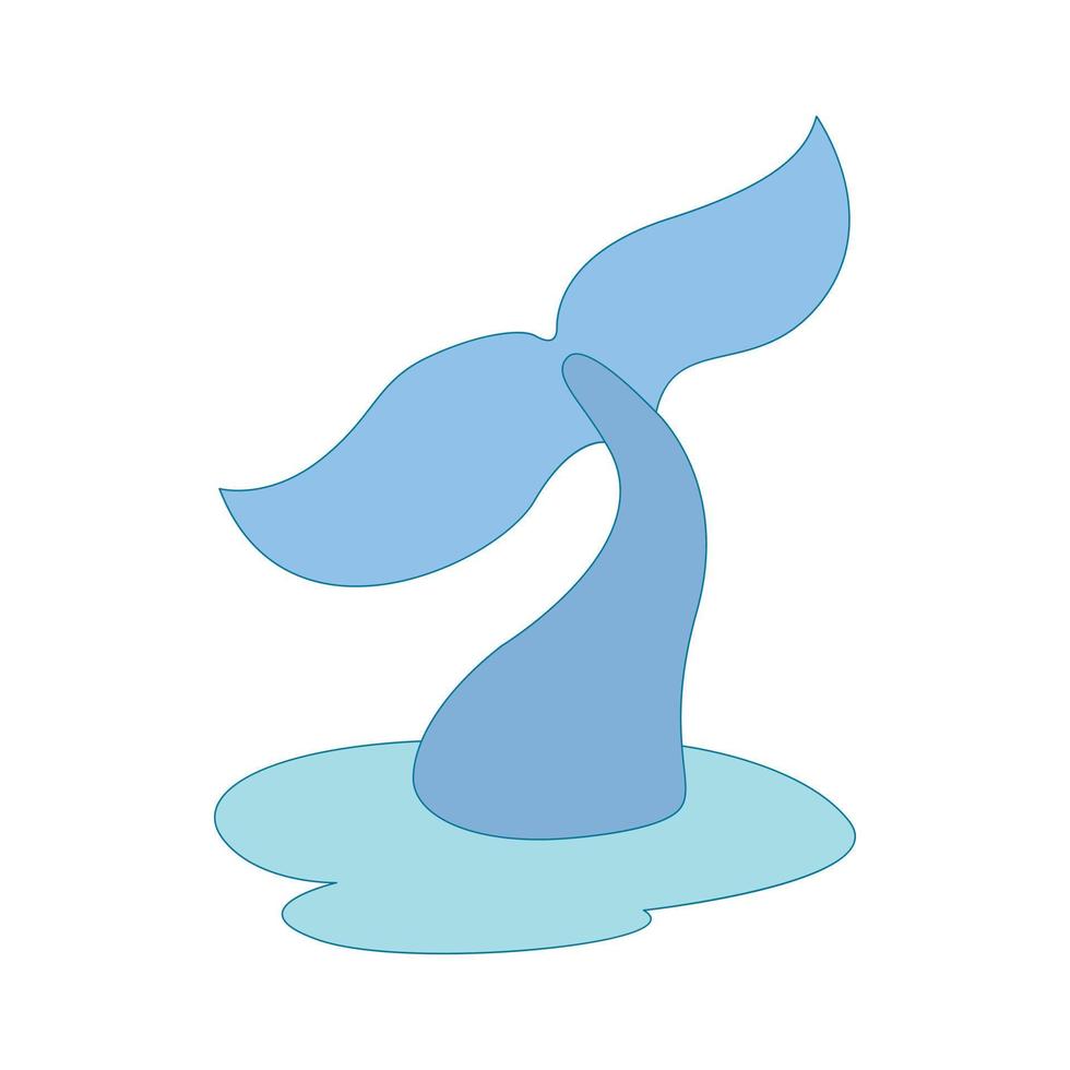barbatana de ícone de golfinho, estilo cartoon vetor