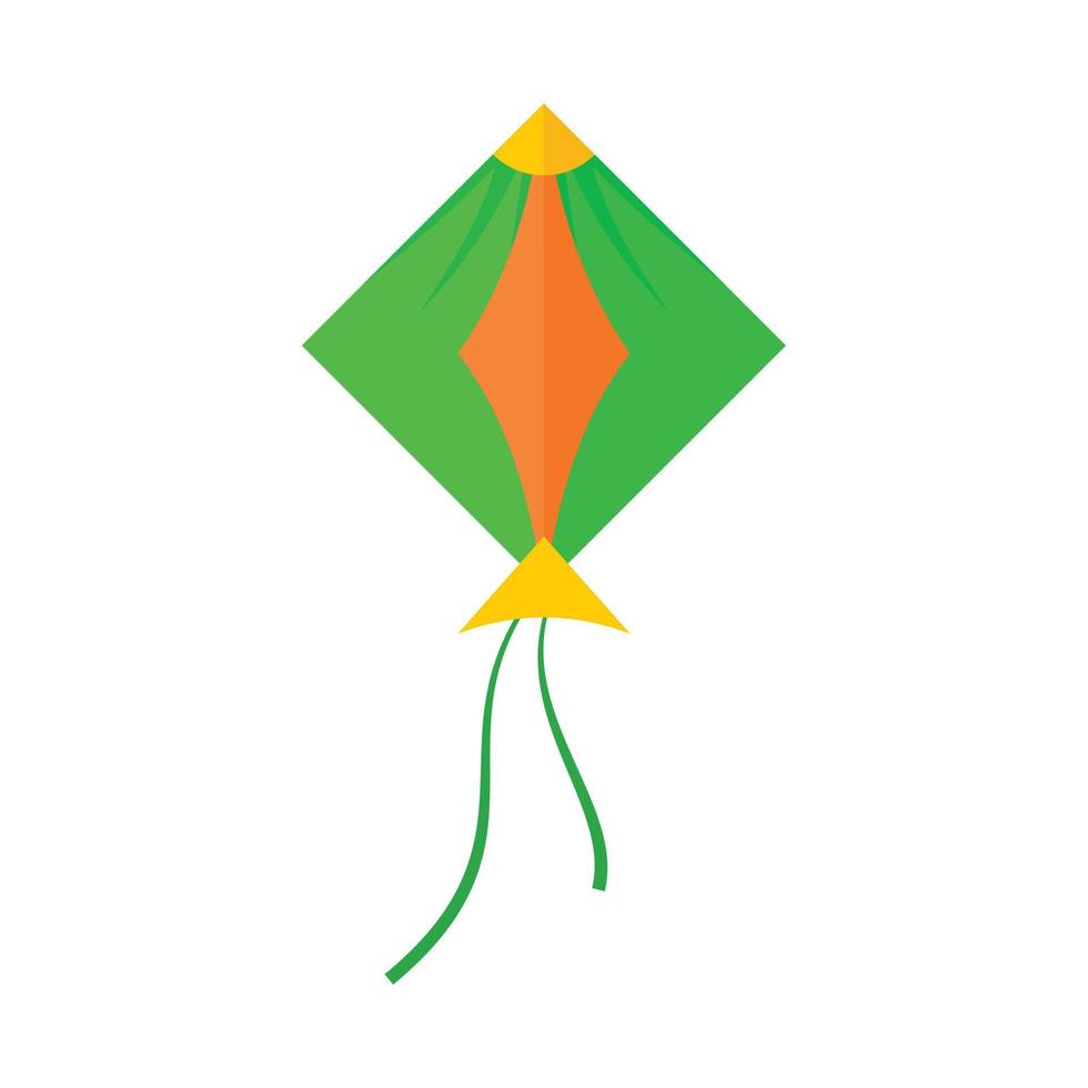 ícone de pipa verde, estilo simples vetor