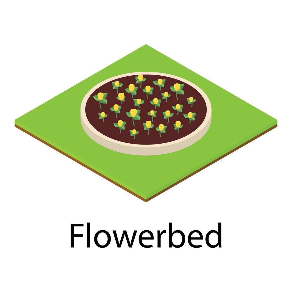 ícone de canteiro de flores, estilo isométrico vetor