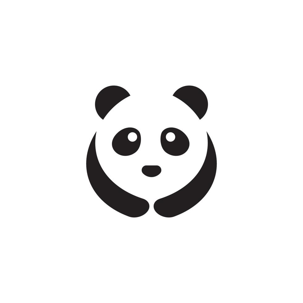 ilustração de ícone vetorial de modelo de logotipo de panda fofo vetor