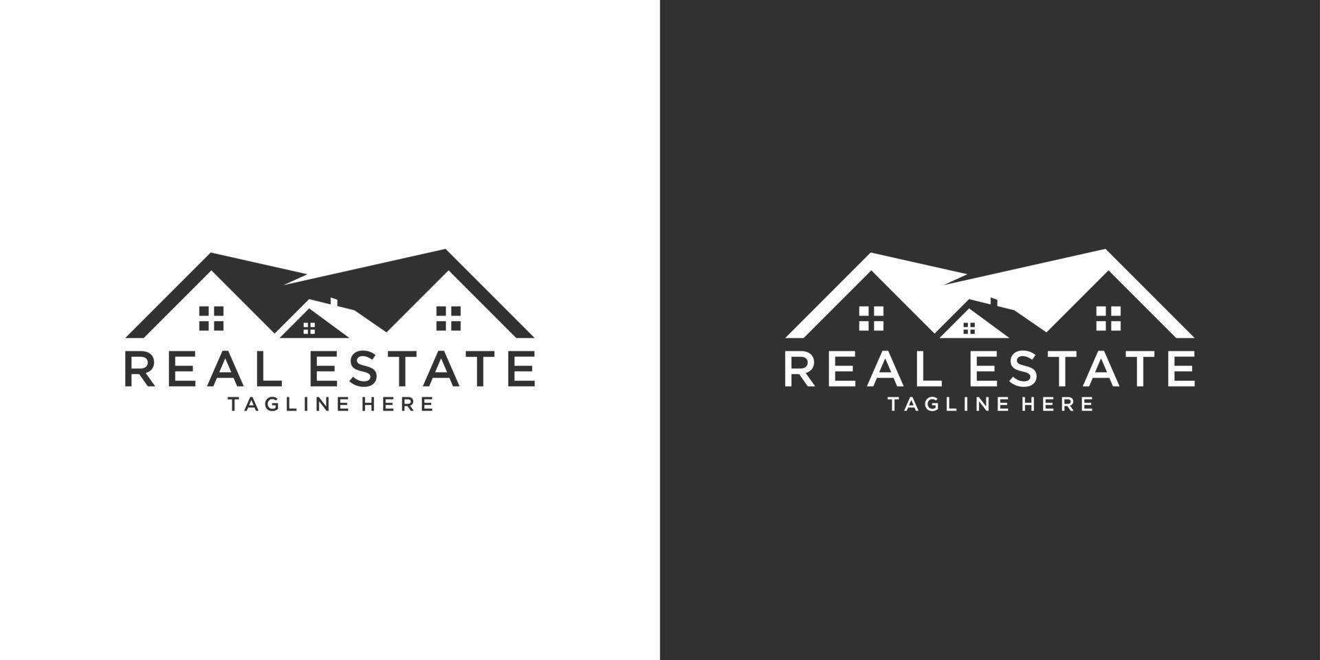 conceito de design de vetor de telhado e logotipo em casa. logotipo imobiliário.