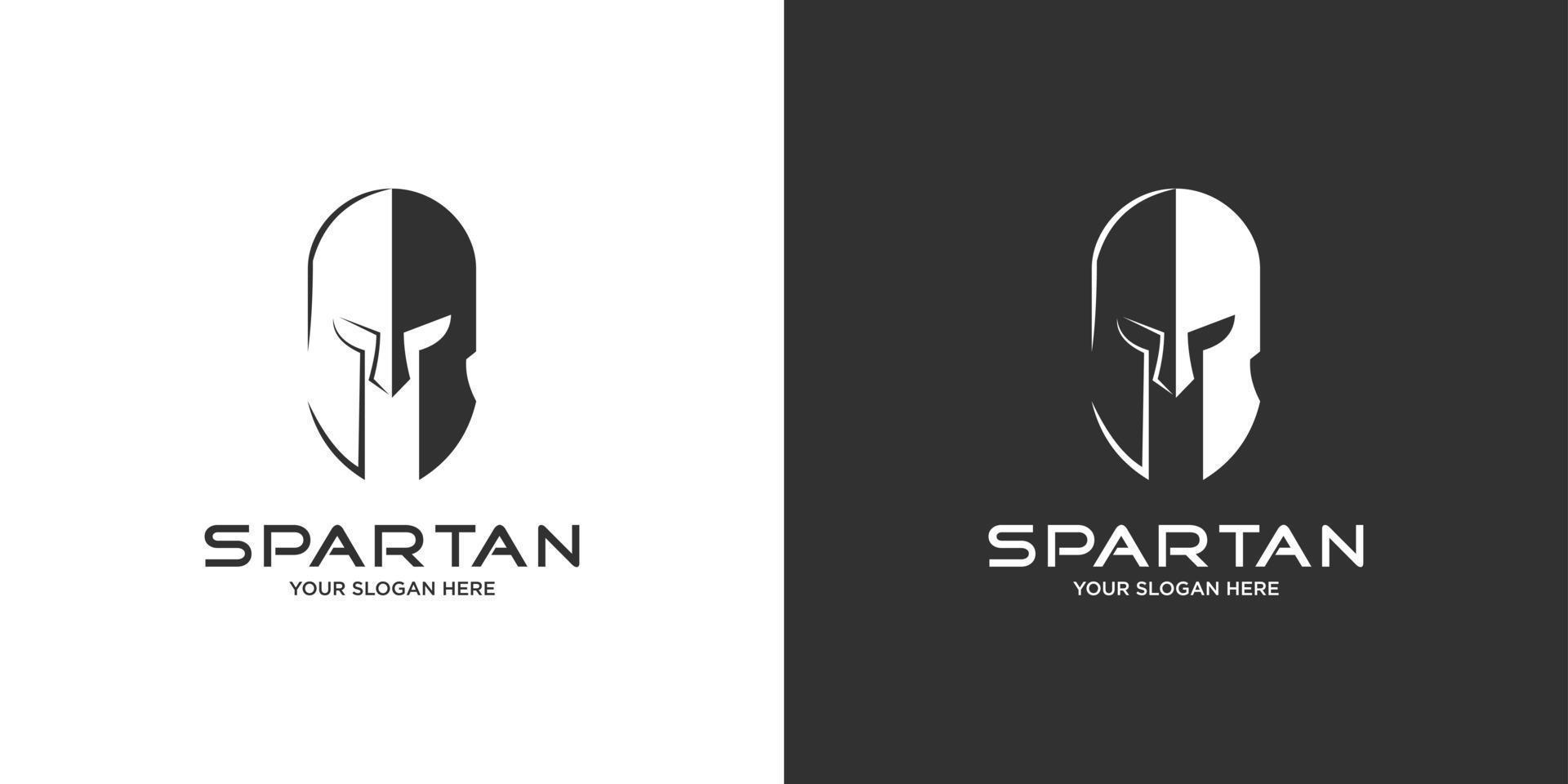 design de modelo de logotipo guerreiro espartano, ícone espartano, capacete espartano. vetor