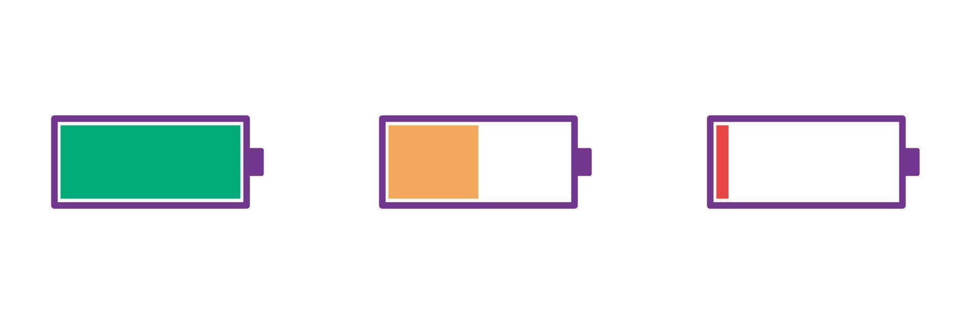 ícone de bateria simples vetor