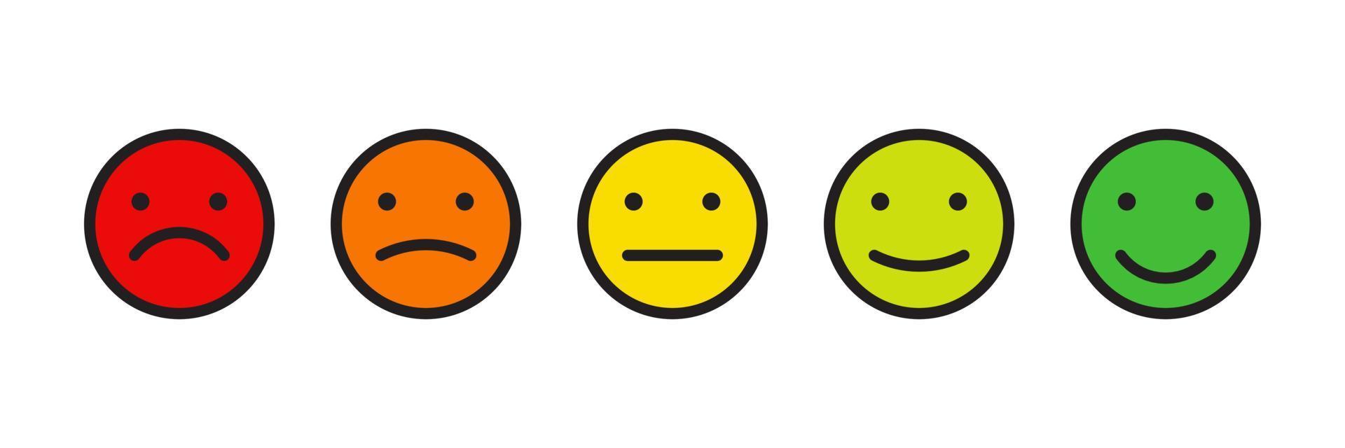 avalie sua experiência emoji faces, conceito de feedback isolado no fundo branco. vetor
