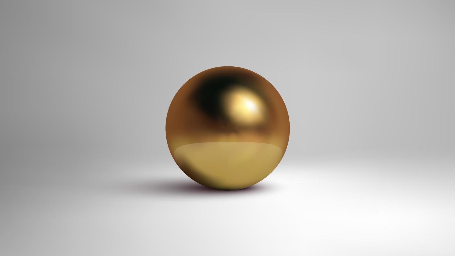 esfera dourada isolada no fundo branco. ilustração em vetor 3D.