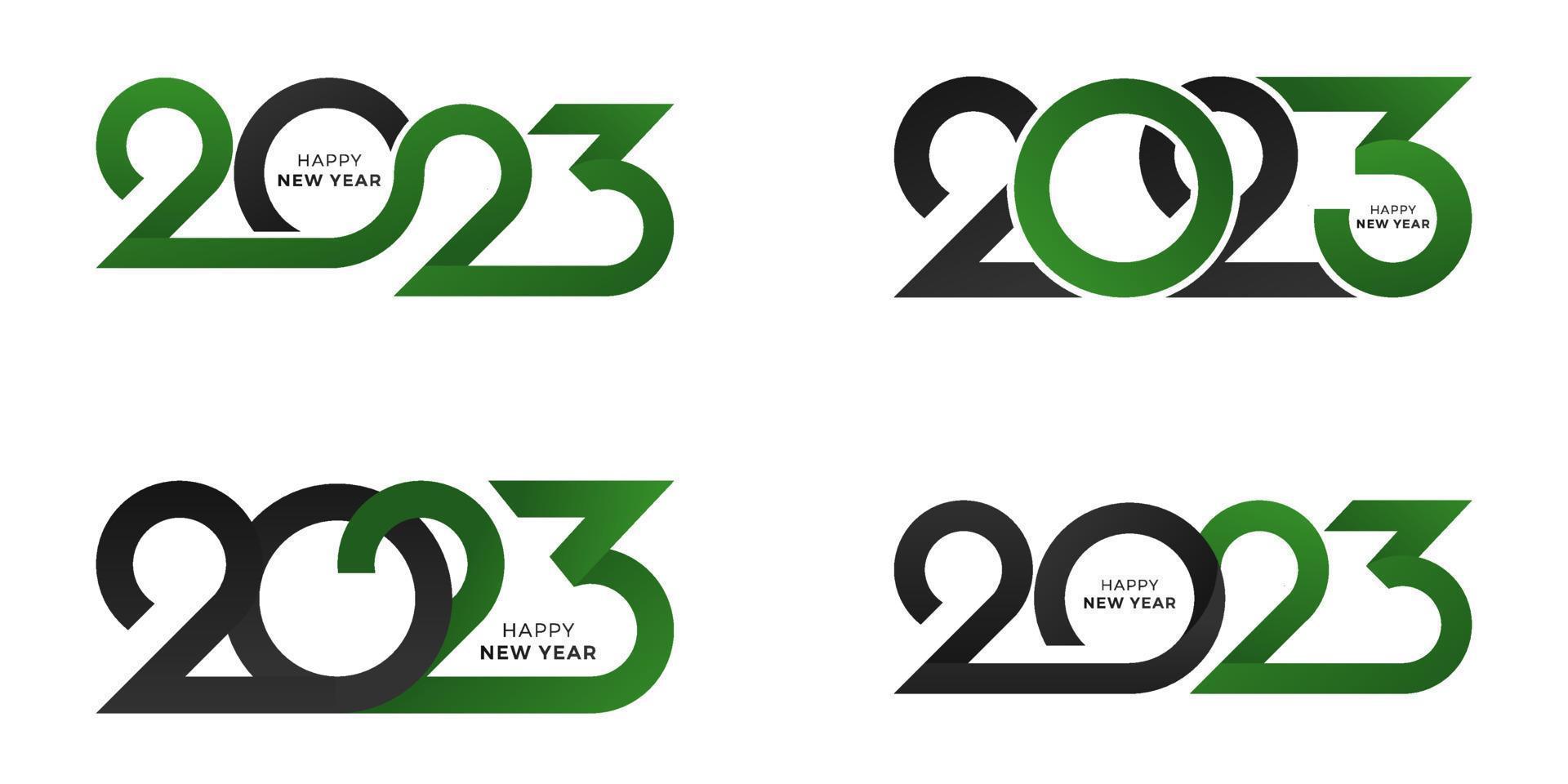 conjunto de design de números do ano novo 2023. coleção de efeito de texto de número de ano novo de 2023 vetor