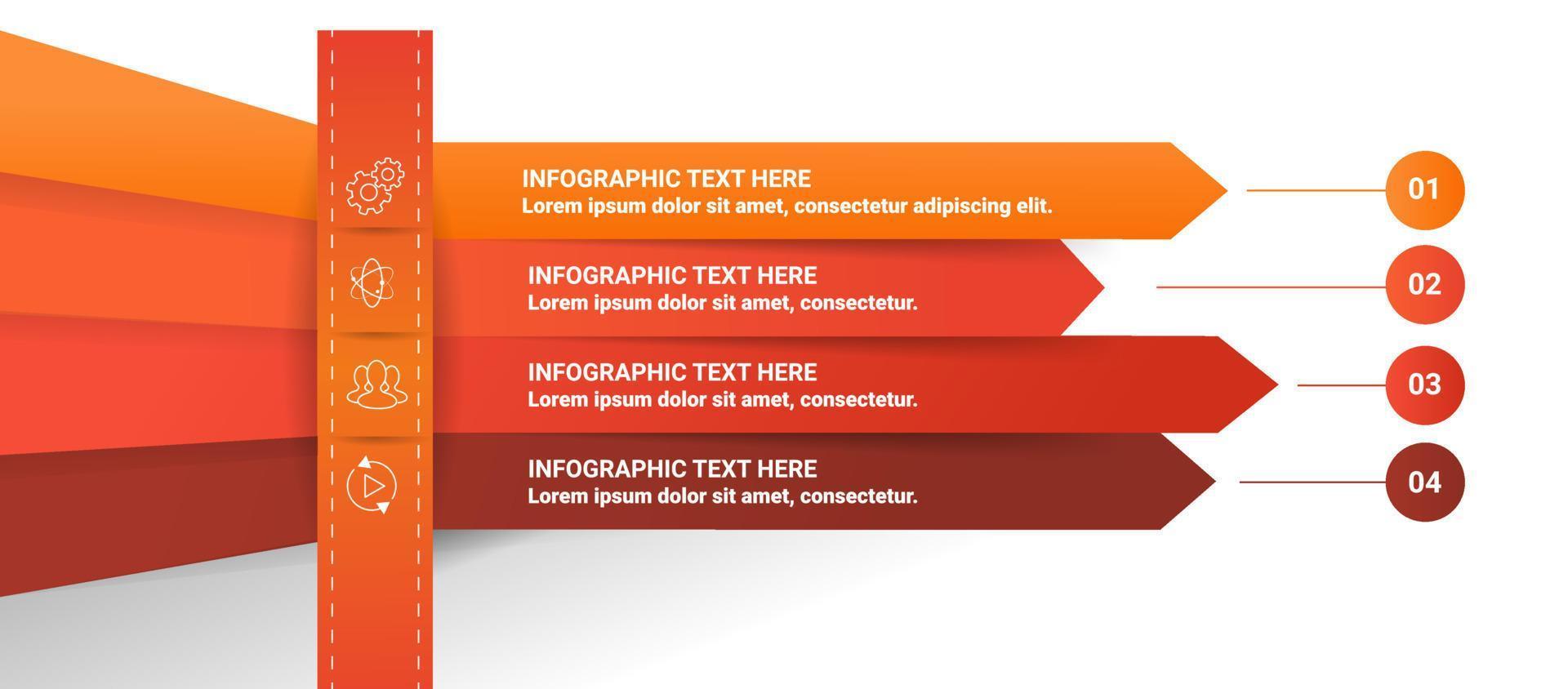 infográfico de negócios com modelo de linhas. conceito de 4 etapas sucessivas para modelo de design infográfico business.simple. vetor