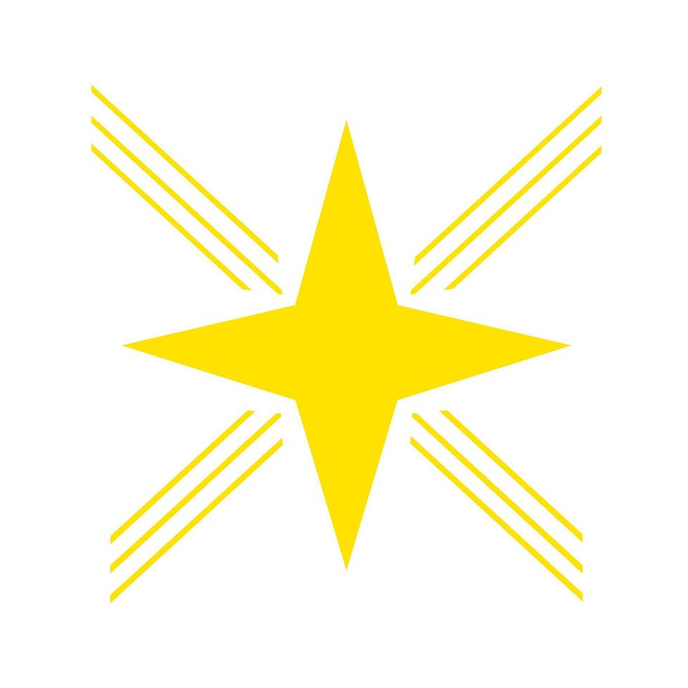 ícone do logotipo da estrela com contorno amarelo sobre fundo branco. perfeito para jogos, aplicativos, logotipos da web e do céu. vetor