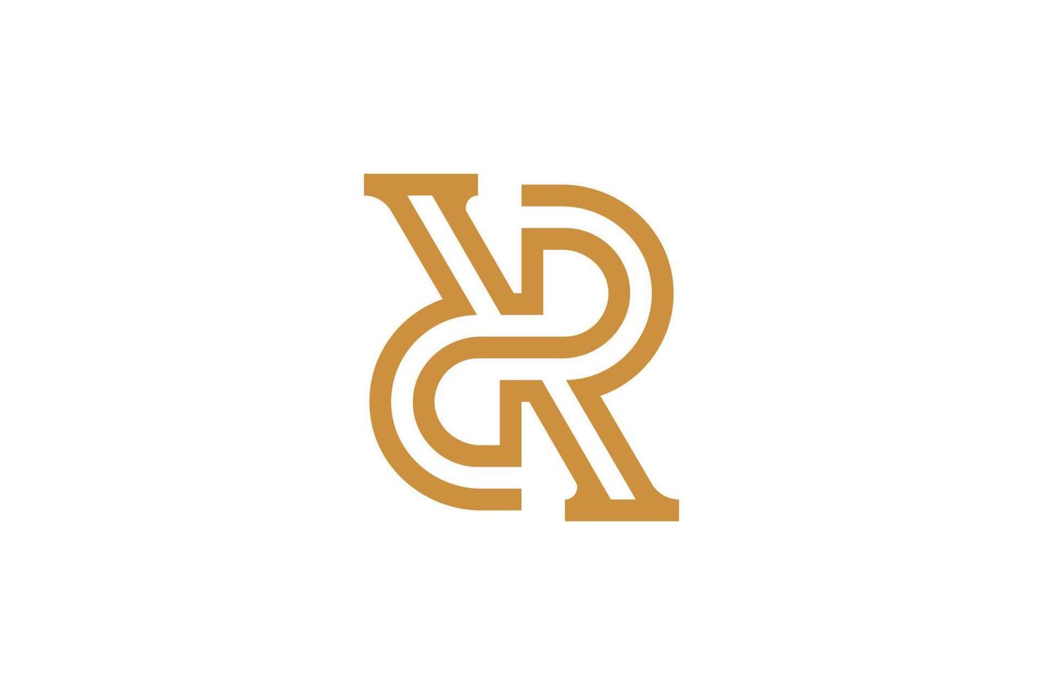 logotipo de vetor de letra inicial r monolinha