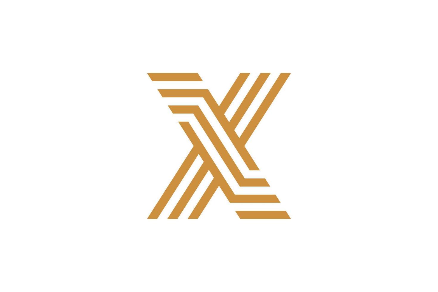 letra simples x logotipo monolinha vetor